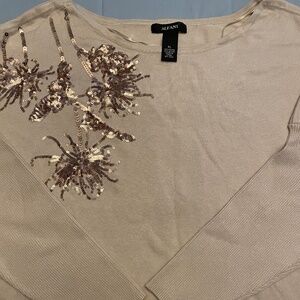 Alfani Womens Light Beige Pullover Sweater Top XL